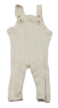 Světlebéžové žebrované pletené laclové tepláky F&F