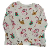 Bílé triko se soby a dárky Primark