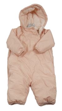 Nové - Světlerůžová šusťáková zimní funkční kombinéza s kapucí Mountain Warehouse