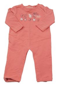 Ružový overal s nápisom a vtáčky S. Oliver