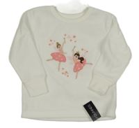 Nové - biela fleecová mikina s baletkami dunnes