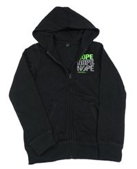 Čierna prepínaci mikina s nápisom a kapucňou Y.F.K.