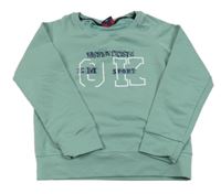 Zelenošedá mikina s nápisom