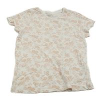 Bielo-ružové kvetované tričko Lupilu