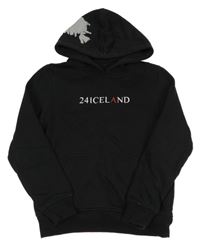 Čierna mikina s nápisom a kapucňou