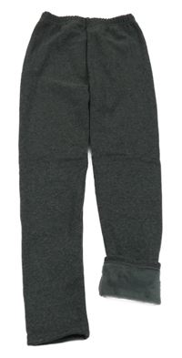 Tmavošedé zateplené legíny