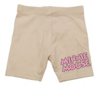 Svetloružové elastické kraťasy s nápisom Disney,