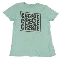 Mátové tričko s nápisem Primark