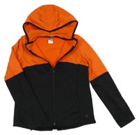 Oranžovo-černá propínací funkční mikina s kapucí Domyos