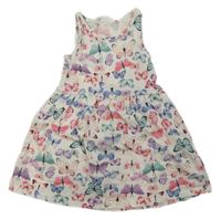 Biele bavlnené šaty s motýly H&M