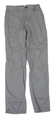 Sivé plátenné chino slim fit nohavice H&M