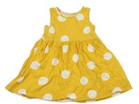Žlté bodkovaná é bavlnené šaty George