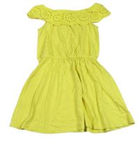 Žlté bavlnené šaty s golierom zn. Pep&Co