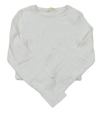 Biele rebrované crop tričko Matalan