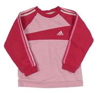 Světlerůžovo-tmavorůžová mikina s logem Adidas