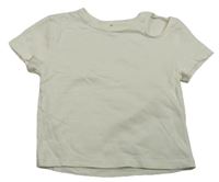 Biele rebrované crop tričko s volným ramenem zn. H&M