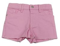 Svetloružové rifľové mid rise kraťasy Denim Co.