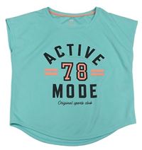 Mátový sportovní crop top s nápisem H&M