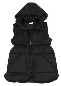 Černá šusťáková zateplená vesta s kapucí H&M