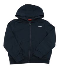 Tmavomodrá propínací mikina s kapucí Slazenger