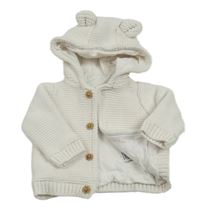 Bílý propínací podšitý svetr s kapucí M&S