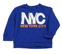 Kobaltově modrá mikina s nápisem H&M