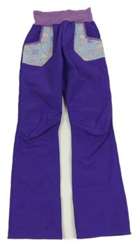 Fialové softshellové kalhtoy s muffiny 