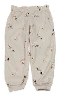 Svetloružové zamatové tepláky s baletkami Peacocks