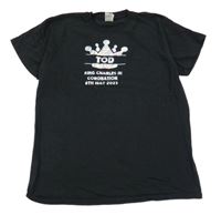 Čierne tričko s nápisom a korunkou Fruit of the Loom