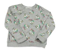 Svetlosivá melírovaná mikina s jednorožcami H&M