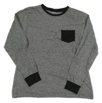 Šedé melírované triko s kapsou Zeeman 