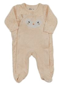 Broskvový zamatový overal s tučňákem Gémo