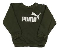 Tmavoolivová oversize mikina s logem Puma