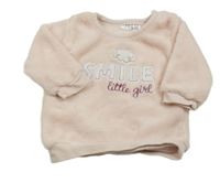 Broskvová chlpatá mikina s nápisom Ergee