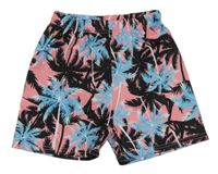 Svetloružové kraťasy s palmami