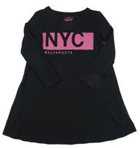 Čierne bavlnené šaty s nápisom Pepperts