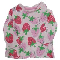 Svetloružové tričko s jahůdkami Matalan