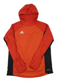 Červeno-čierna funkčná športová vetrovka s logom a kapucňou Adidas