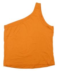 Oranžový crop asymetrický top 