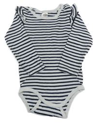 Bielo-tmavomodré pruhované body Pusblu