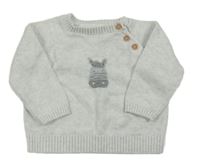 Šedý svetr se zebrou The Little White Company 