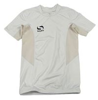Bielo-svetlobéžové funkčné športové thermo tričko s logom Sondico
