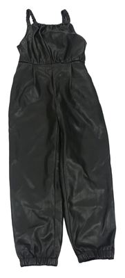 Čierne koženkové na traké nohavice ZARA