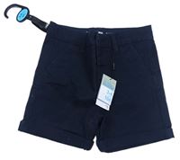 Tmavomodré chino plátěné kraťasy PRIMARK