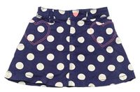 Tmavomodro-biela bodkovaná á sukňa H&M