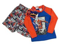 2Set - Safírovo/červené UV triko se Spider-manem + černo/bílé plážové kraťasy MARVEL