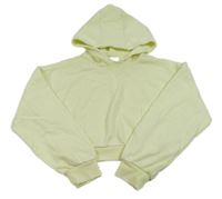 Citronová oversize crop mikina s motýlkom a kapucňou PRIMARK