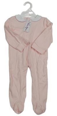 Nové - svetloružový overal s bielým golierikom zn. Baby.Baby