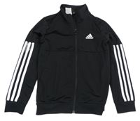 Černo-bílá propínací sportovní mikina Adidas