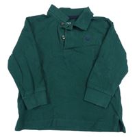 Smaragdové mikinotriko s dinosaurom a golierikom Next